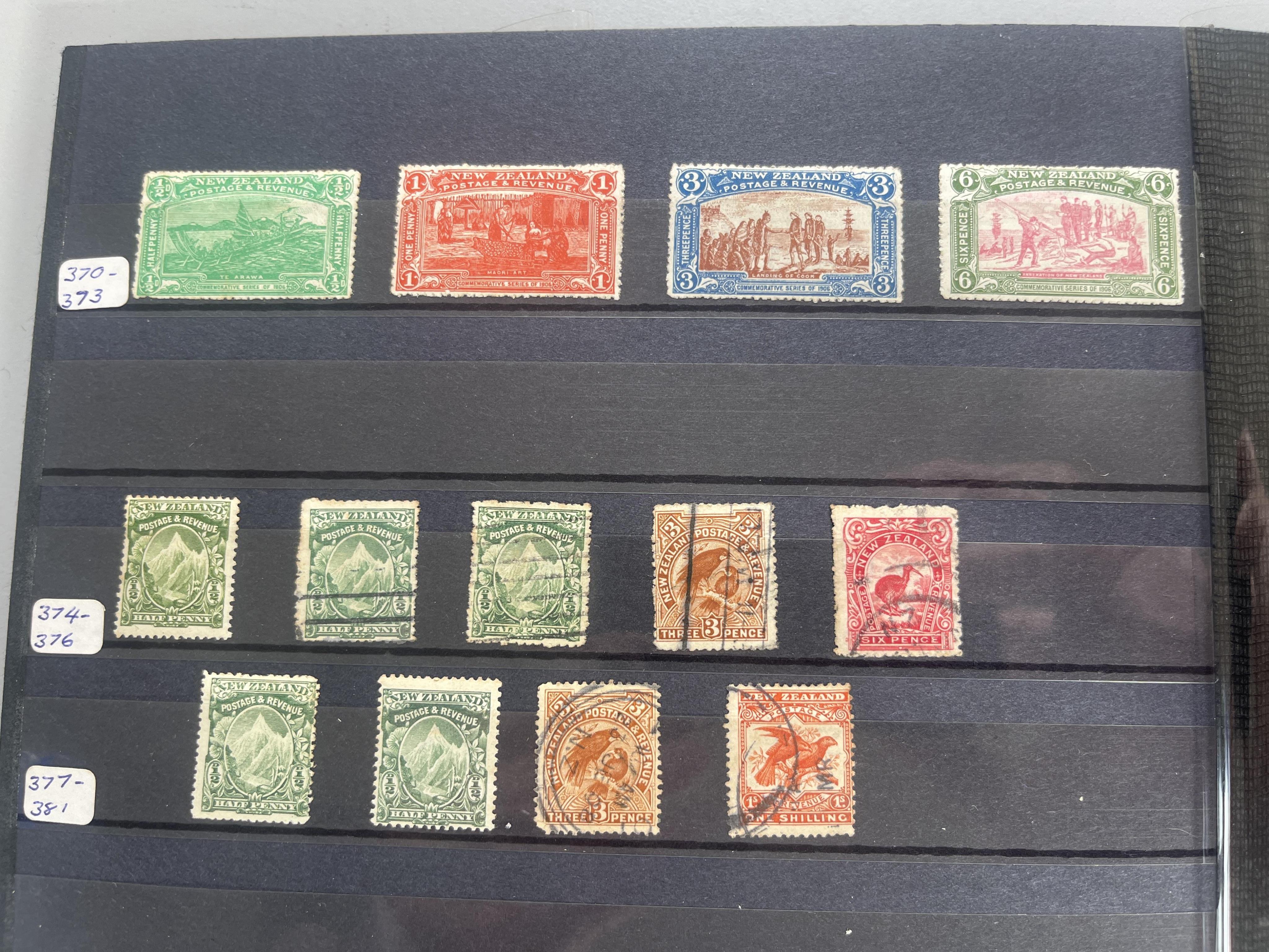 An album of New Zealand stamps, Victoria to QEII, mostly used, some mint unused stamps, British various world stamps and covers, Including New Zealand Victoria 6d in various colours, 3d, 2d, 1d